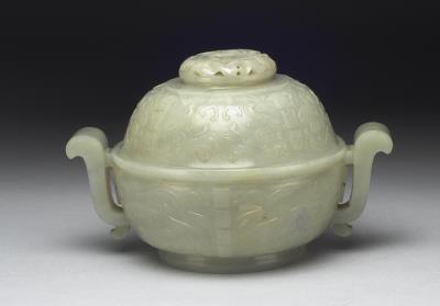 图片[2]-Jade incense burner with animal-mask pattern, Qing dynasty (1644-1911)-China Archive